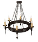 34" Warwick 6 Light Chandelier detail view