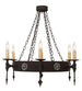 34" Warwick 6 Light Chandelier detail view