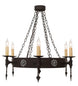 34" Warwick 6 Light Chandelier detail view