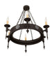 34" Warwick 6 Light Chandelier detail view
