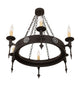 34" Warwick 6 Light Chandelier detail view