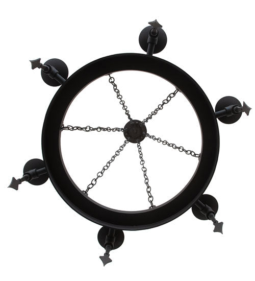 34" Warwick 6 Light Chandelier detail view