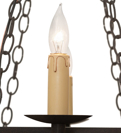 34" Warwick 6 Light Chandelier detail view