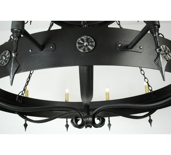 65.5" Warwick 18 Light Two Tier Chandelier detail view