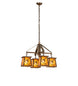 28 inch Whispering Pines 4 Light Chandelier detail view