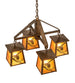 28 inch Whispering Pines 4 Light Chandelier detail view
