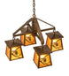 28 inch Whispering Pines 4 Light Chandelier detail view