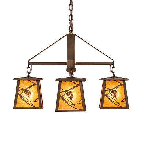 28 inch Whispering Pines 4 Light Chandelier detail view