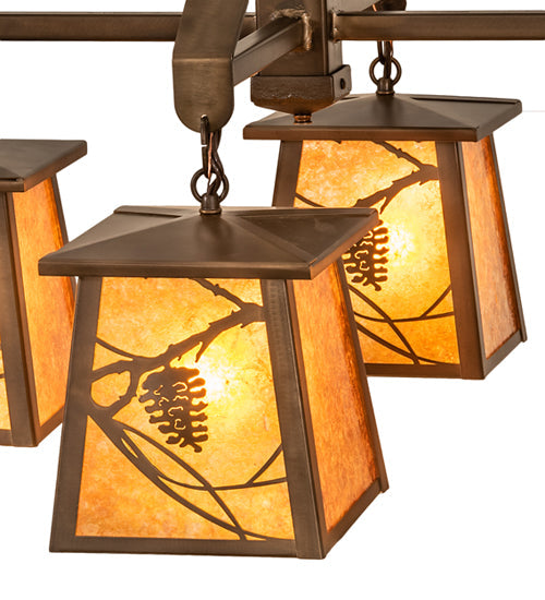 28 inch Whispering Pines 4 Light Chandelier detail view