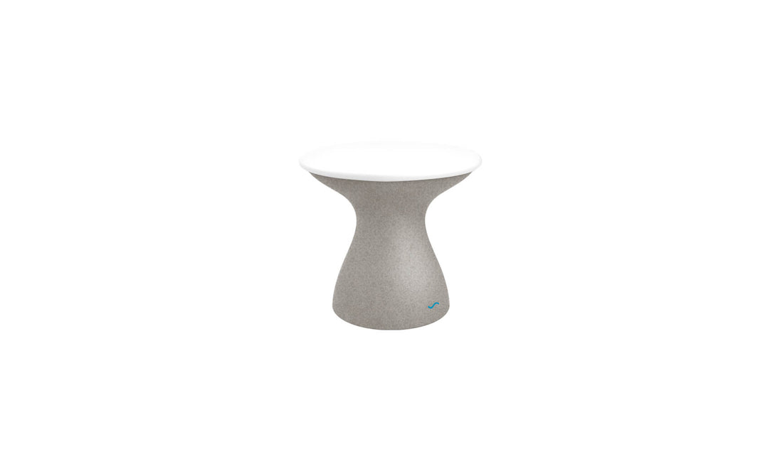 Autograph Standard Side Table - White lid, Sandstone base