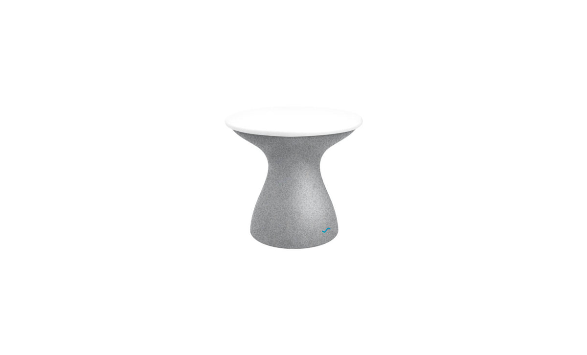 Autograph Standard Side Table - White lid, Granite Gray base