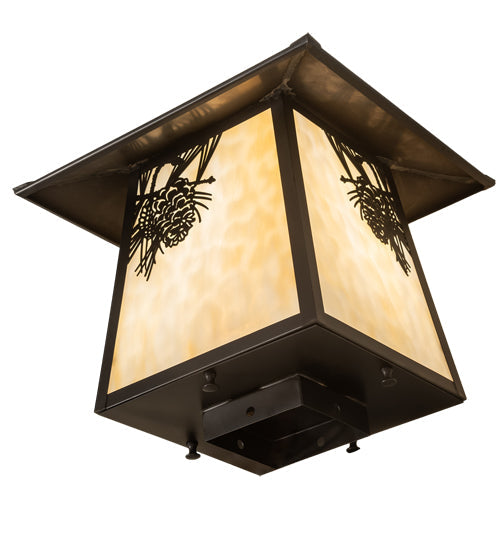 12" Stillwater Winter Pine Deck Light detail