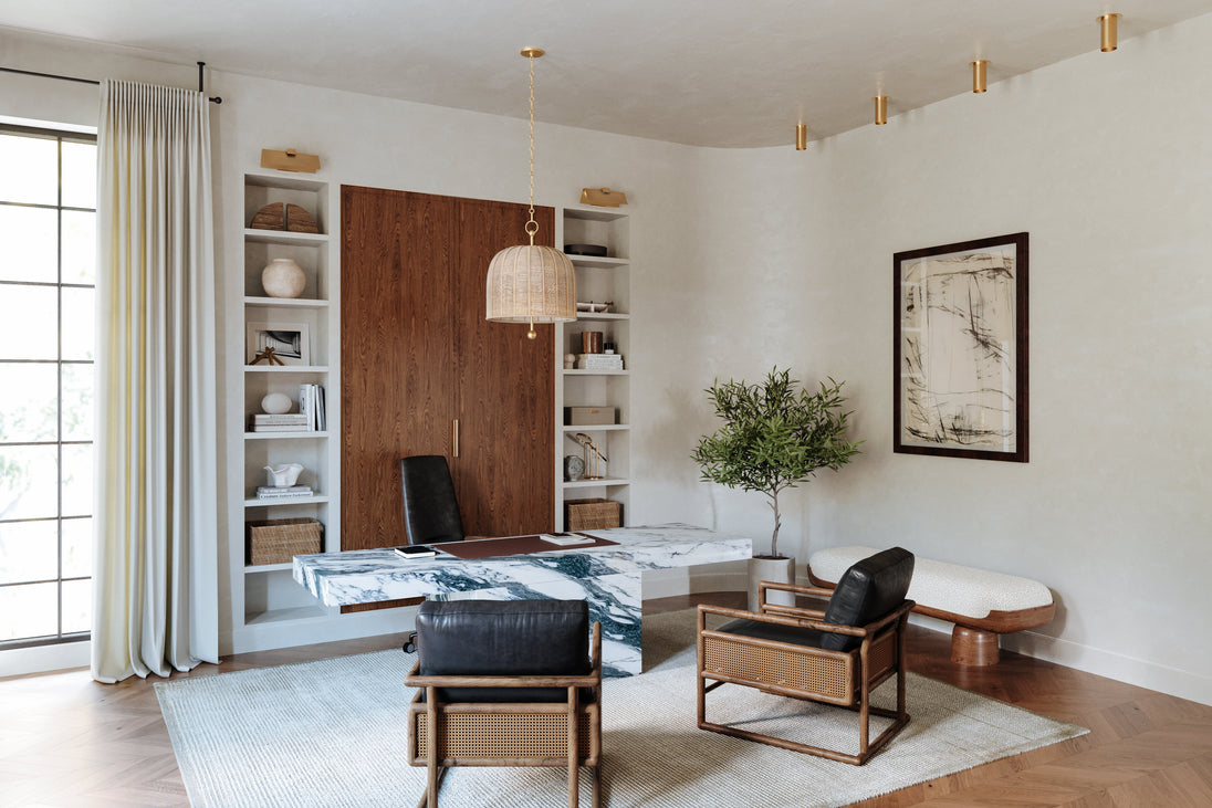 Lonnie Pendant with Berg and Lander fixtures in lifestyle setting