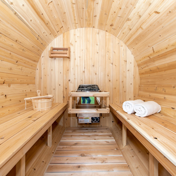 LeisureCraft CT Harmony Barrel Sauna interior