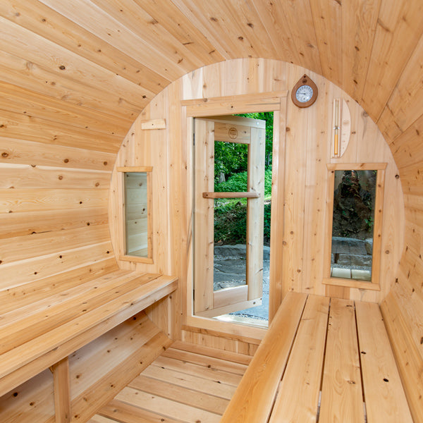 LeisureCraft CT Tranquility Barrel Sauna interior