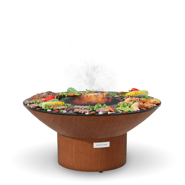 Arteflame 40 Fire Pit With Cooktop Round Base