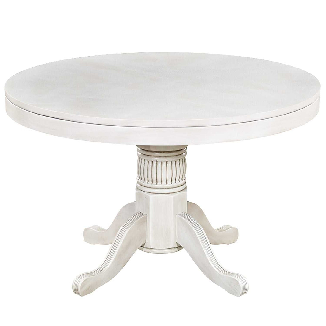 48in 3-in-1 Round Poker Table - Antique White dining top