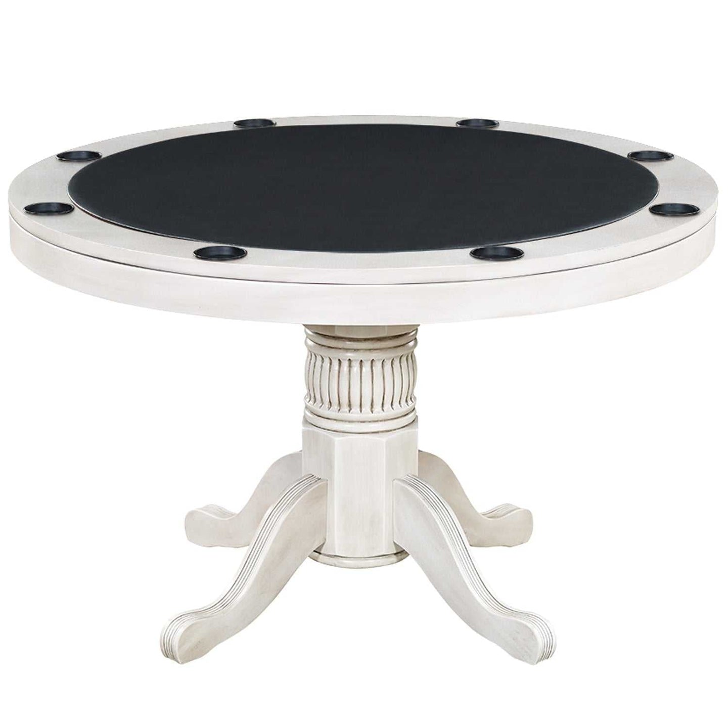 48in 3-in-1 Round Poker Table - Antique White