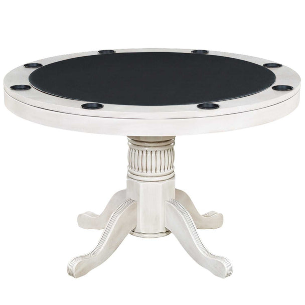 48in 3-in-1 Round Poker Table - Antique White