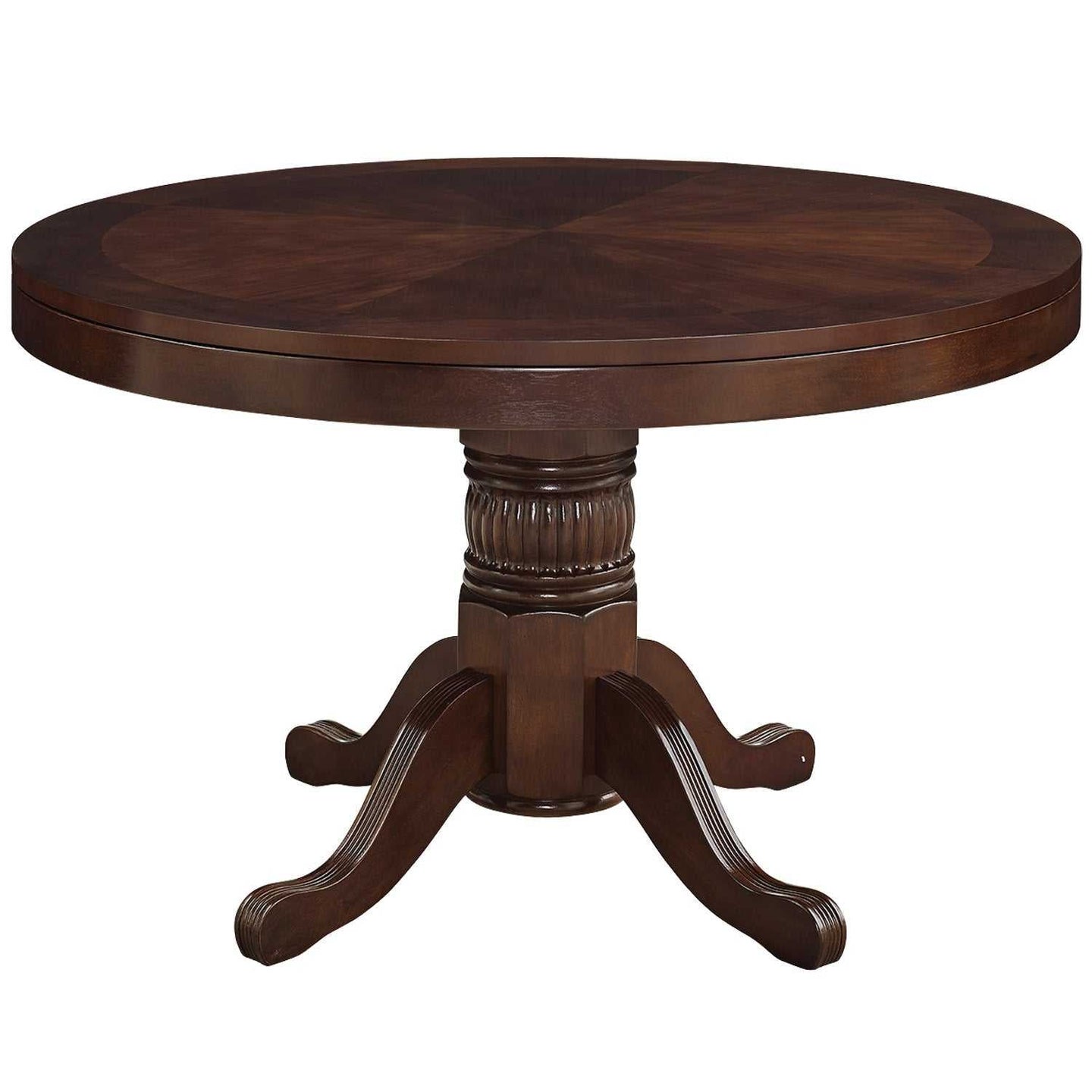 48in 3-in-1 Round Poker Table - Cappuccino dining top