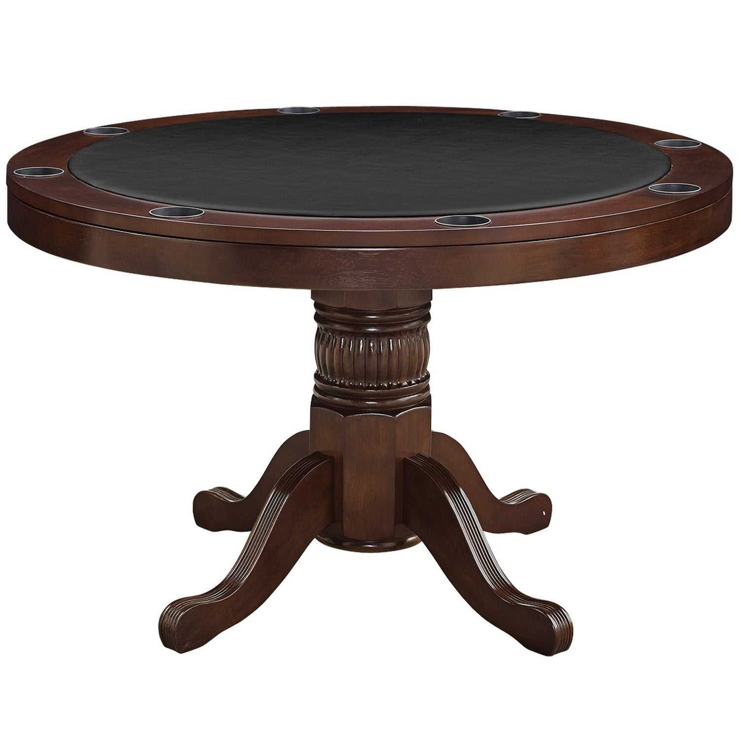 48in 3-in-1 Round Poker Table - Cappuccino