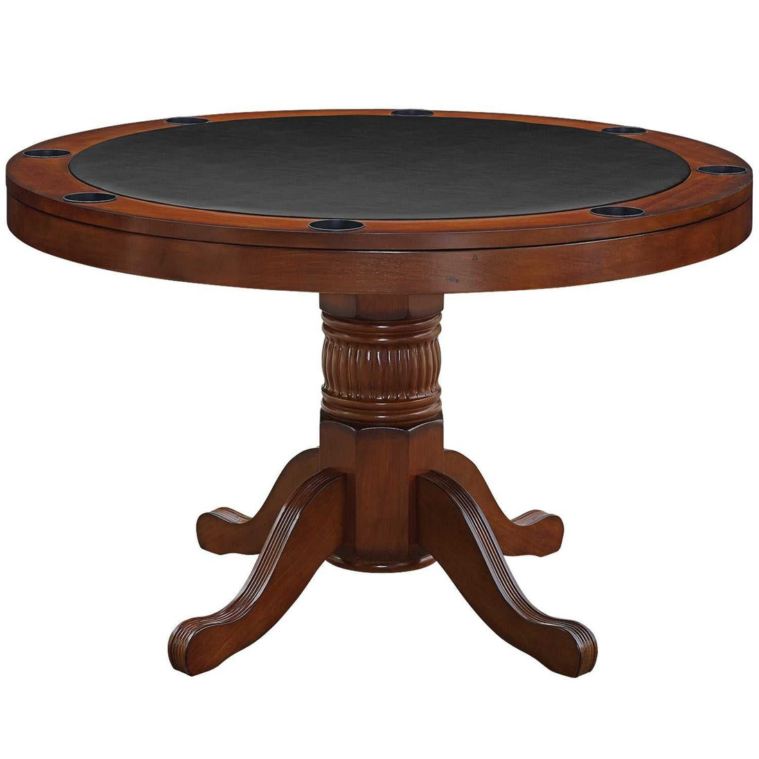 48in 3-in-1 Round Poker Table - Chestnut
