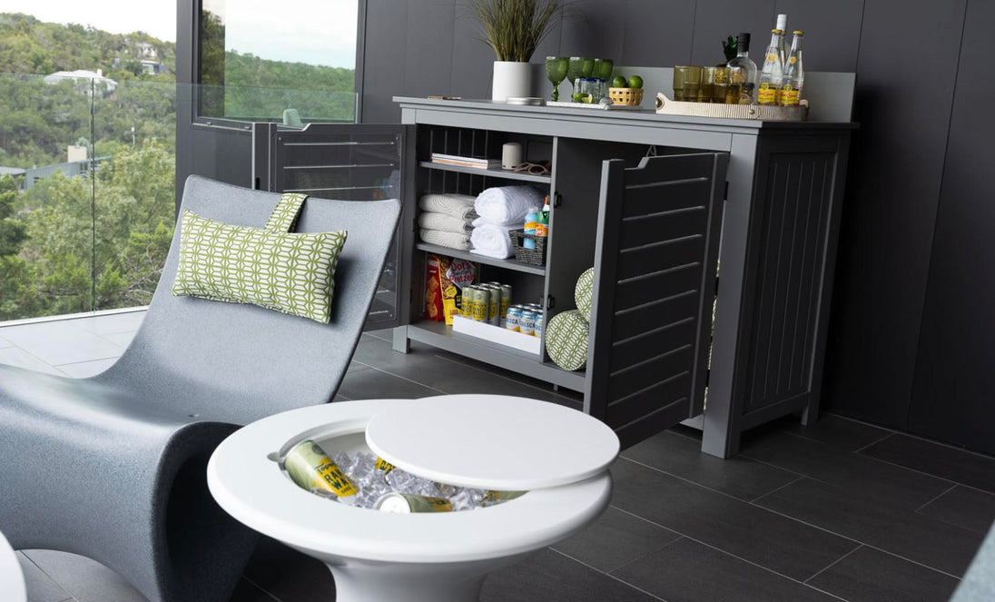Mainstay Bar Credenza with TV Mount - detail