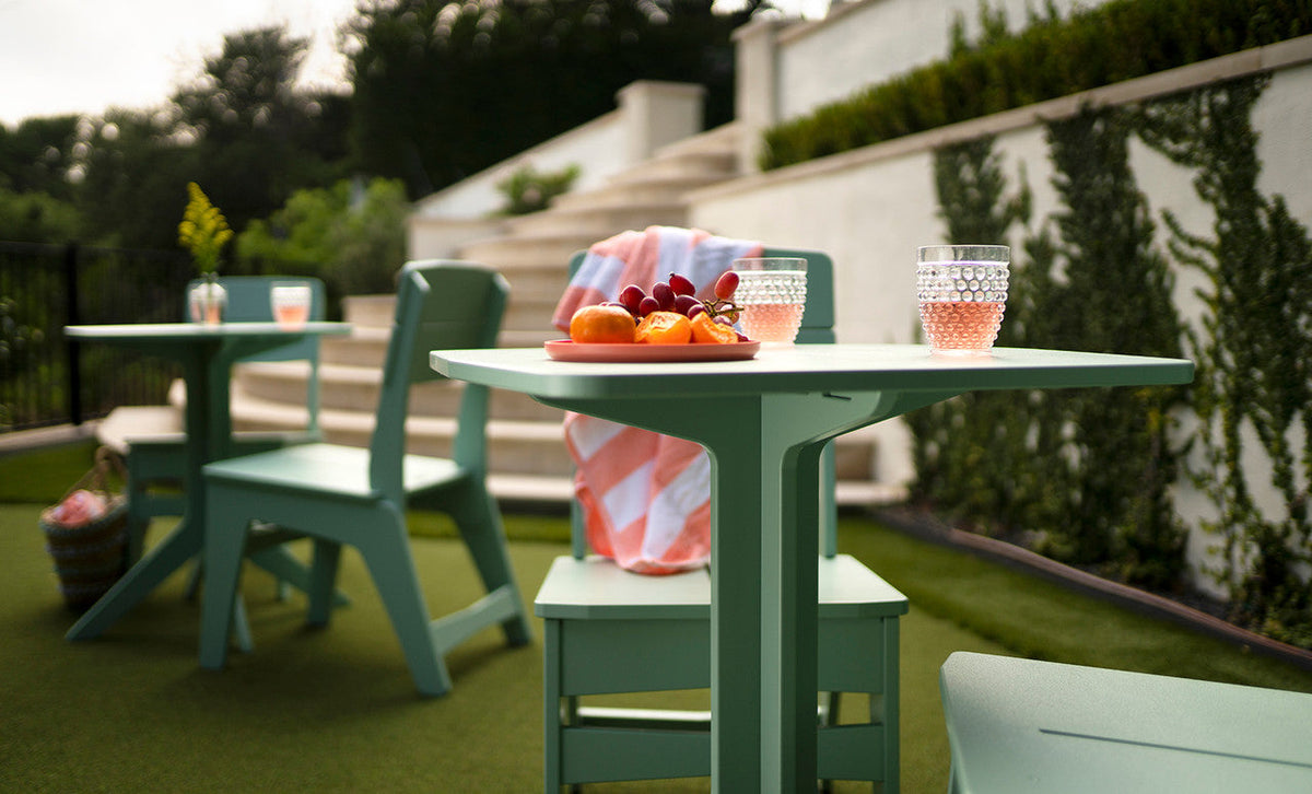 Mainstay Square Bistro Table in Sage Green resin, alternate view