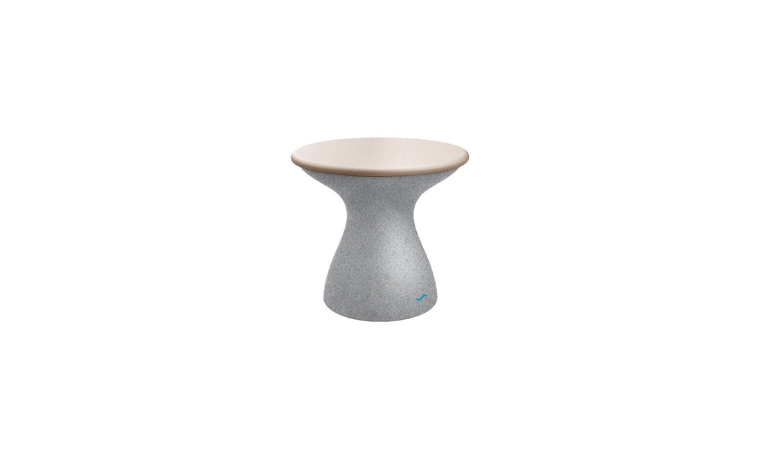 Autograph Standard Side Table - Cloud lid, Granite Gray base
