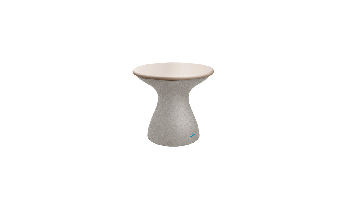 Autograph Standard Side Table - Cloud lid, Sandstone base