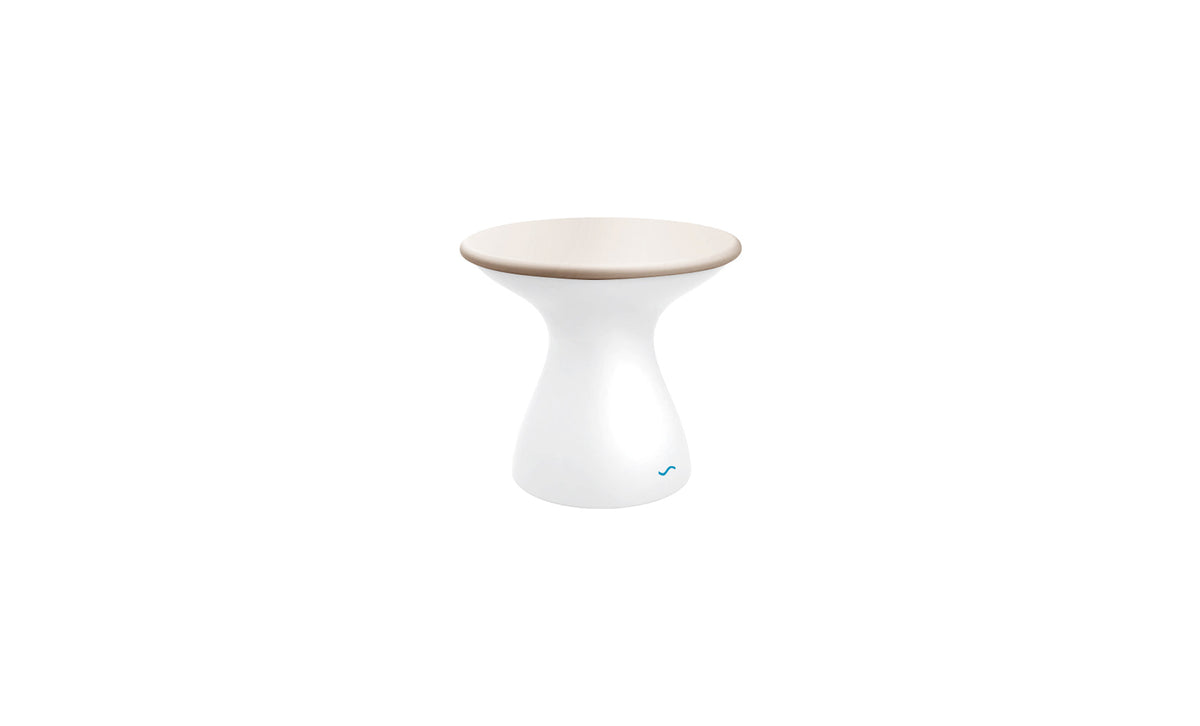 Autograph Standard Side Table - Cloud lid, White base