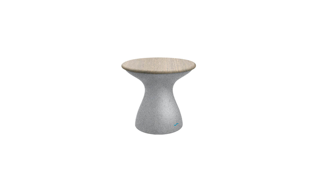 Autograph Standard Side Table - Wheat lid, Granite Gray base