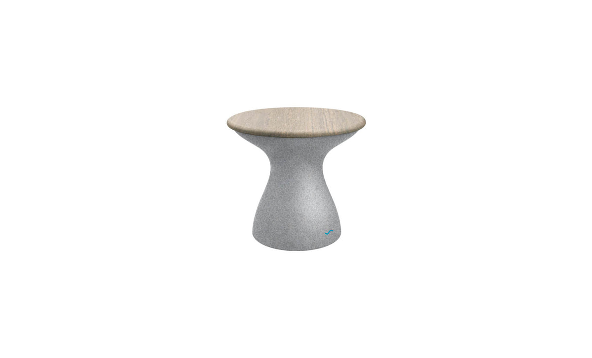 Autograph Standard Side Table - Wheat lid, Granite Gray base