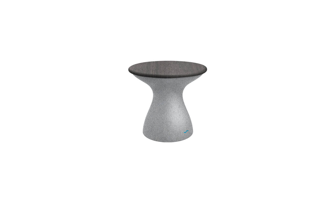 Autograph Standard Side Table - Fog lid, Granite Gray base