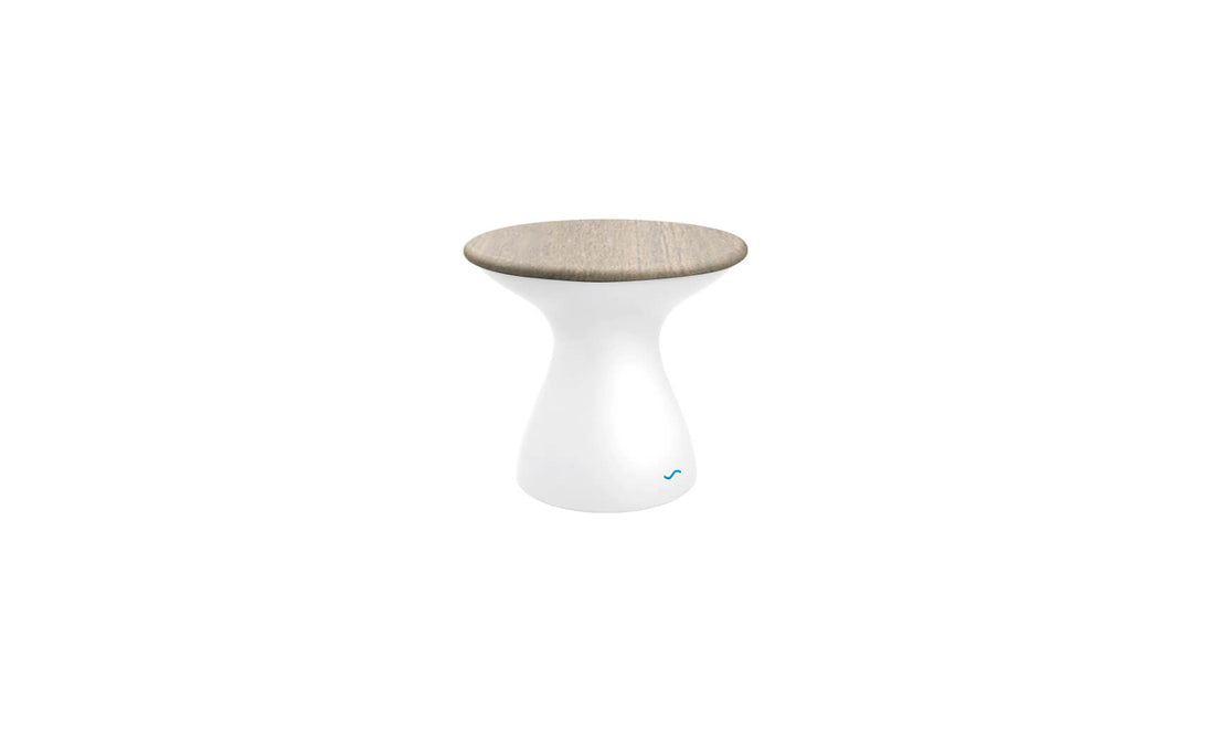 Autograph Standard Side Table - Wheat lid, White base