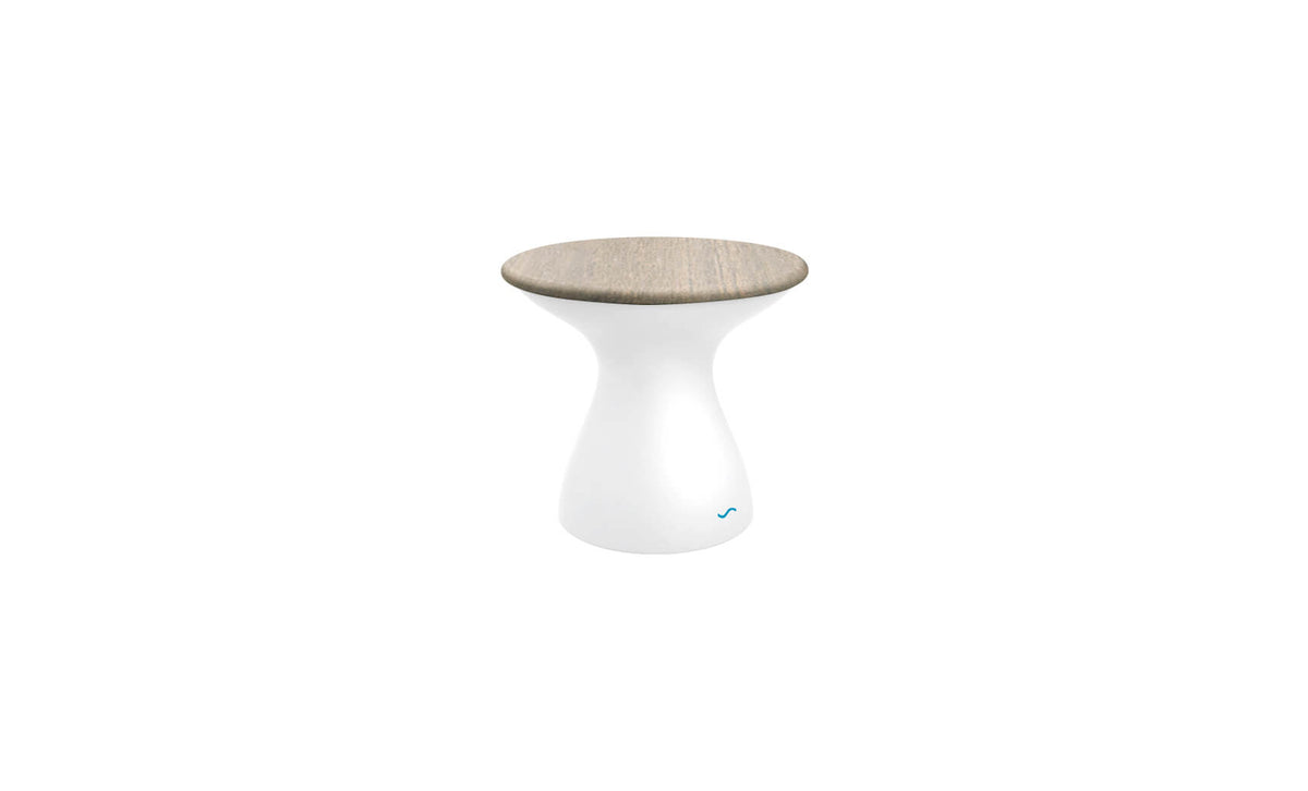 Autograph Standard Side Table - Wheat lid, White base