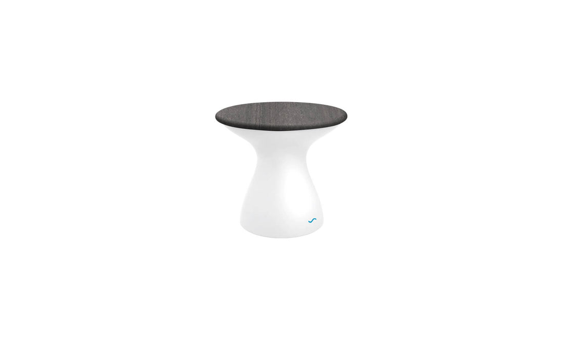 Autograph Standard Side Table - Fog lid, White base