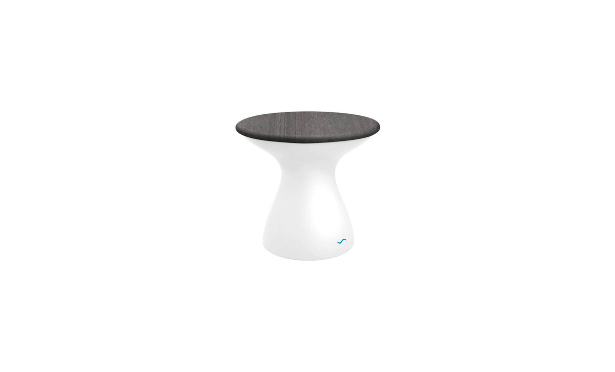 Autograph Standard Side Table - Fog lid, White base