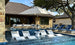 Essential Umbrella 10' Square Pulley poolside setting