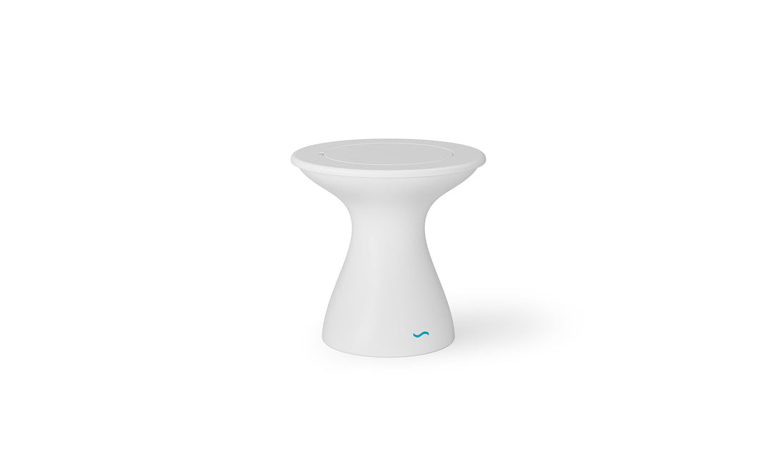 Autograph Tall Ice Bin Side Table - White lid, White base