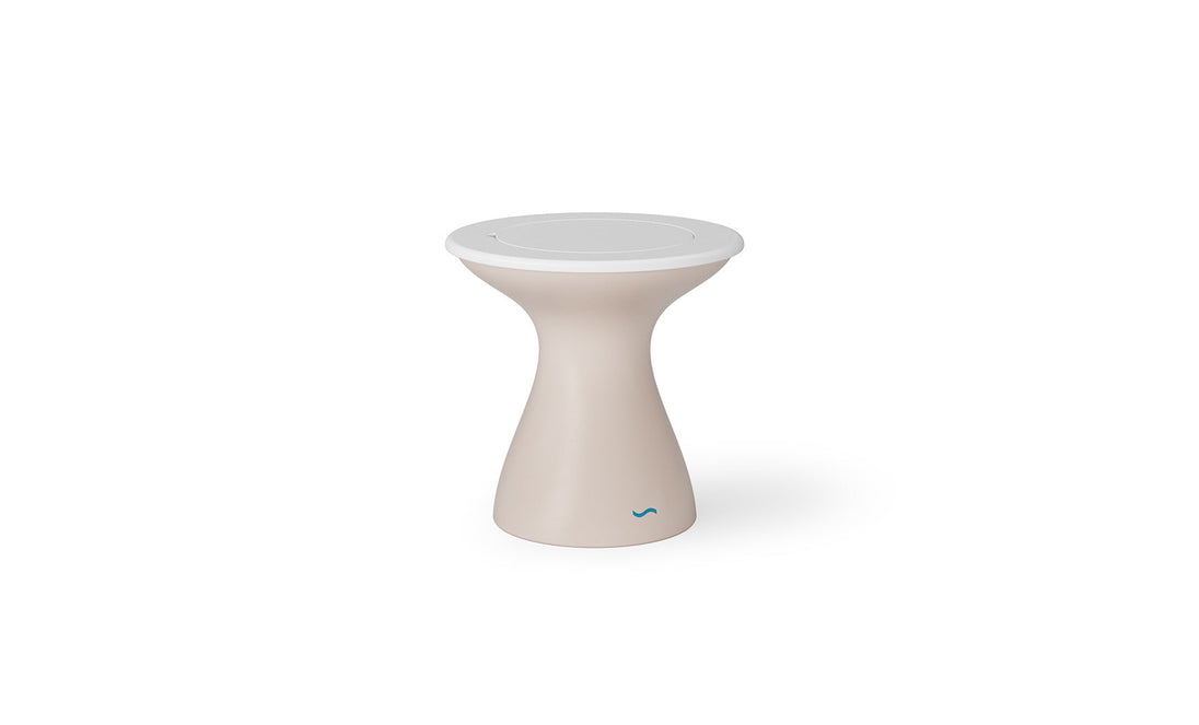 Autograph Tall Ice Bin Side Table - White lid, Cloud base