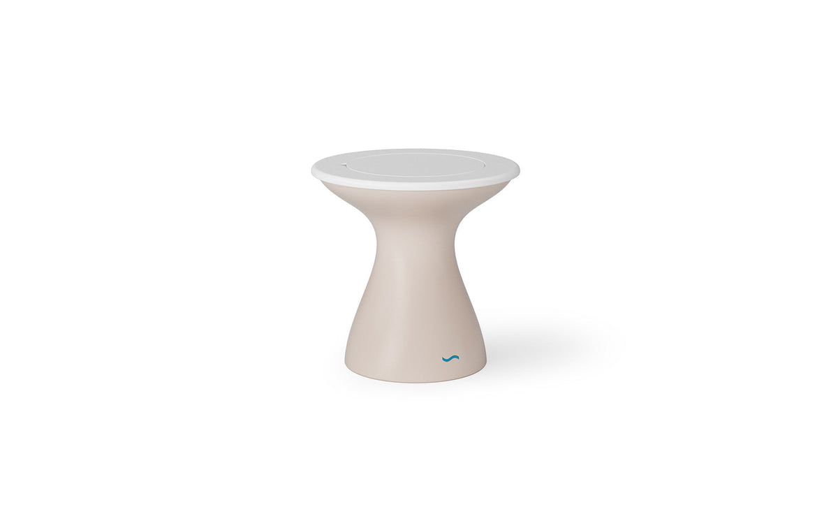 Autograph Tall Ice Bin Side Table - White lid, Cloud base