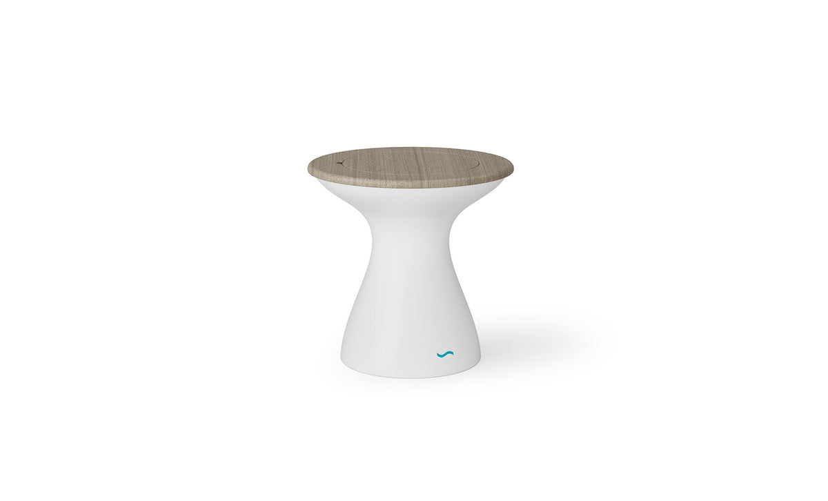 Autograph Tall Ice Bin Side Table - Wheat lid, White base