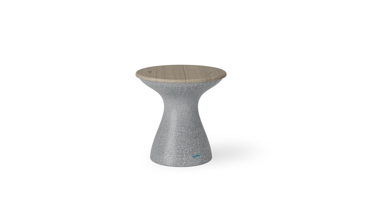 Autograph Tall Ice Bin Side Table - Fog lid, Wheat base note: labeled Granite Gray base source