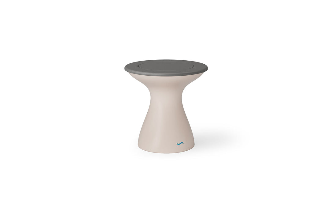 Autograph Tall Ice Bin Side Table - Gray lid, Cloud base