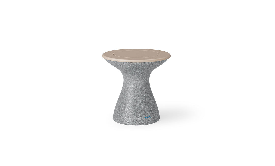 Autograph Tall Ice Bin Side Table - Wheat lid, Granite Gray base