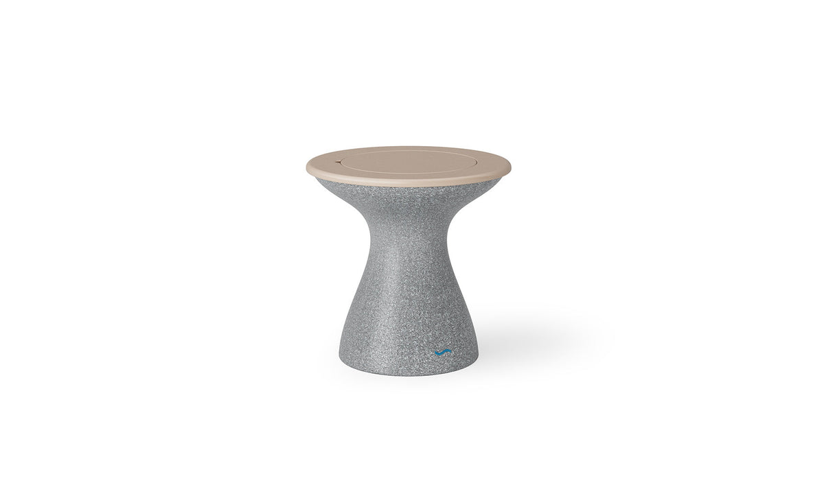 Autograph Tall Ice Bin Side Table - Wheat lid, Granite Gray base