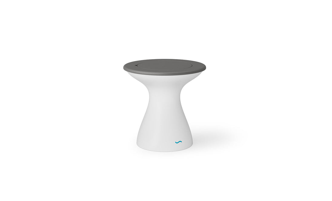 Autograph Tall Ice Bin Side Table - Gray lid, White base