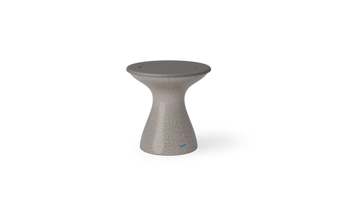 Autograph Tall Ice Bin Side Table - Cloud lid, Sandstone base