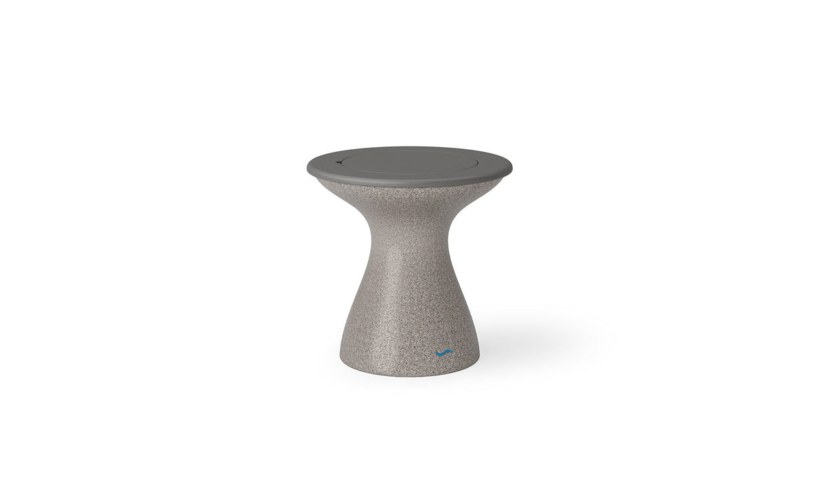 Autograph Tall Ice Bin Side Table - Cloud lid, Sandstone base